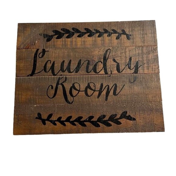 Shabby Rustic Chic Laundry Room Sign Plaque Wood Farmhouse Decorations u - Picture 1 of 4